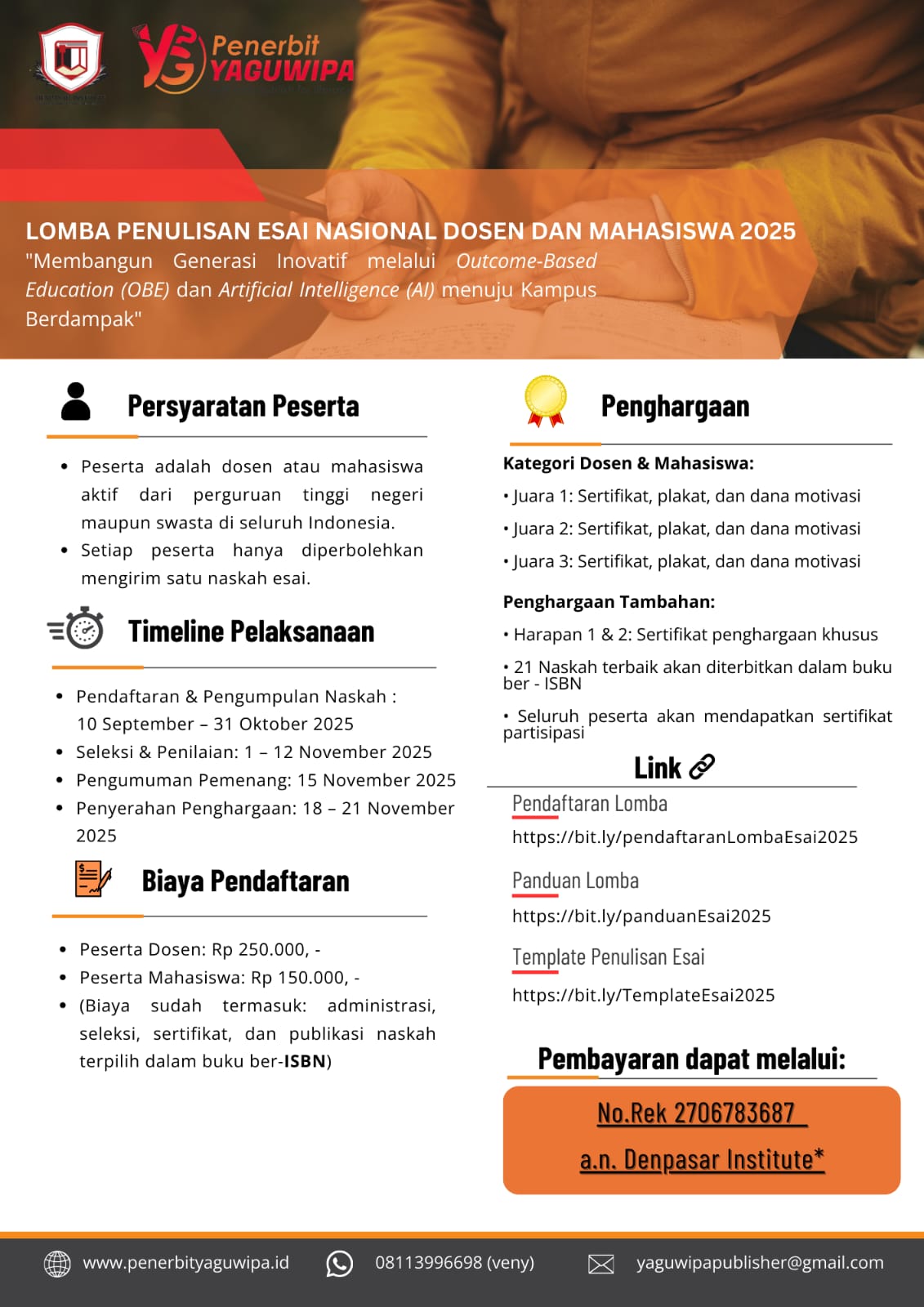 Lomba Penulisan Esai Nasional Dosen dan Mahasiswa 2025