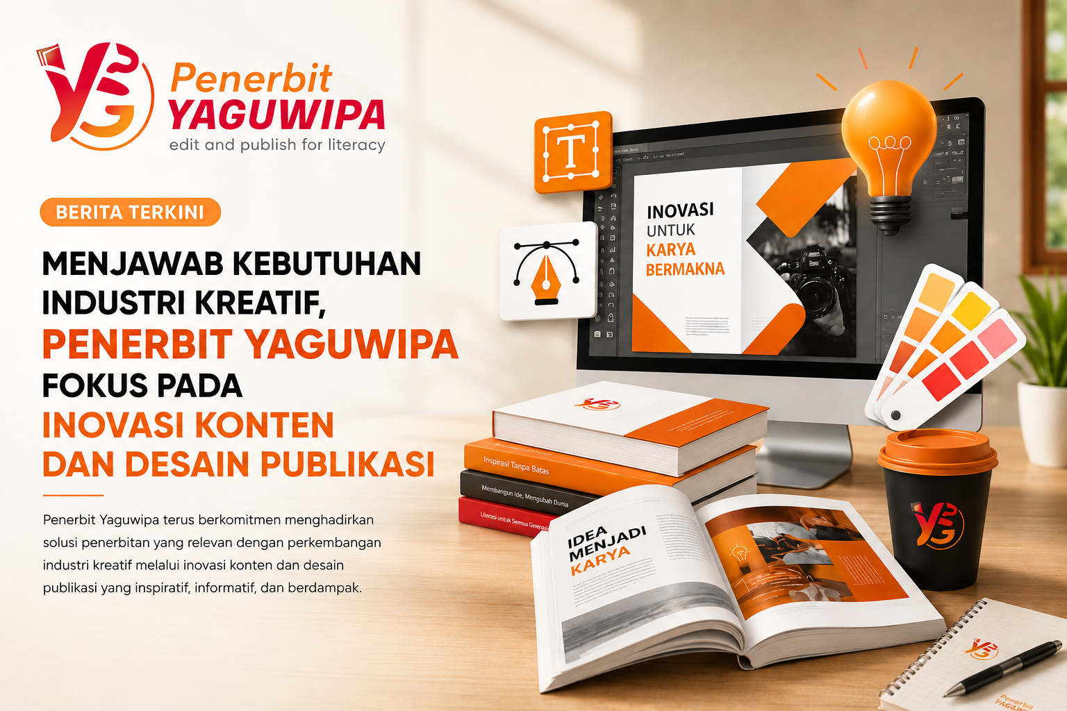 Menjawab Kebutuhan Industri Kreatif, Penerbit Yaguwipa Fokus pada Inovasi Konten dan Desain Publikasi
