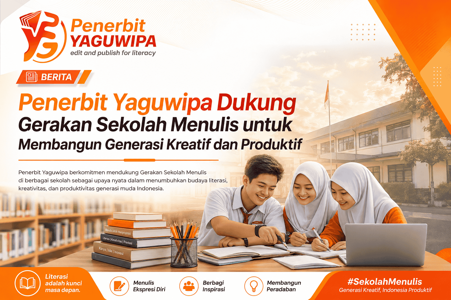 Penerbit Yaguwipa Dukung Gerakan Sekolah Menulis untuk Membangun Generasi Kreatif dan Produktif