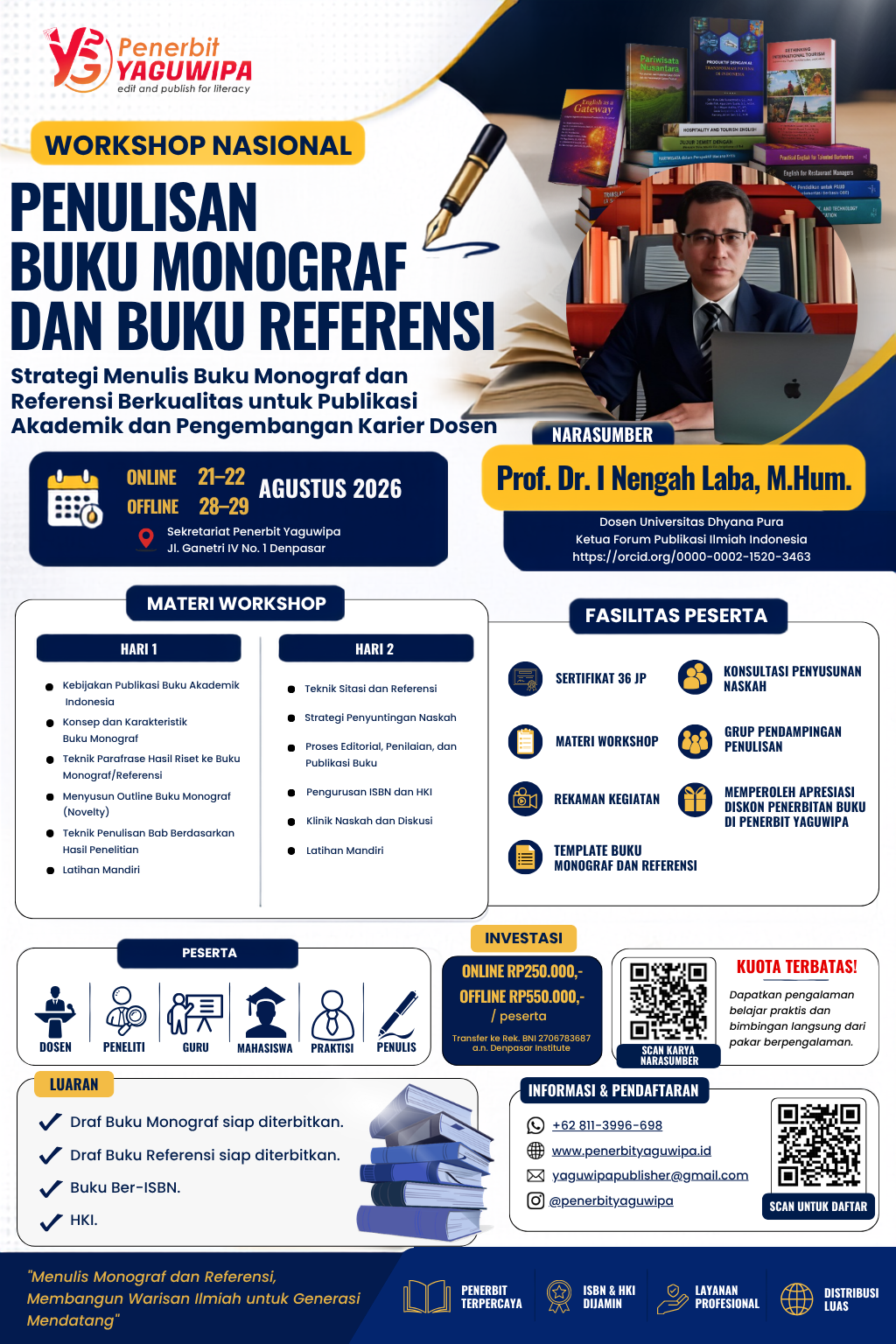 Penerbit Yaguwipa Gelar Workshop Nasional Penulisan Buku Monograf dan Buku Referensi untuk Dukung Publikasi Akademik Dosen