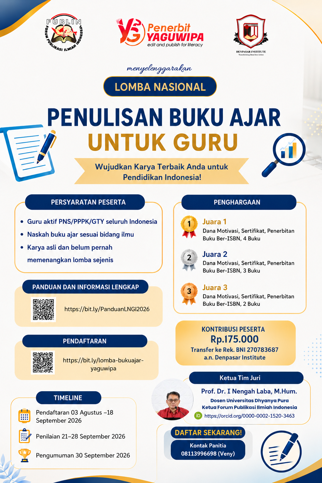 Lomba Nasional Guru Inovatif 2026: Saatnya Guru Indonesia Wujudkan Inovasi Menjadi Buku Ajar