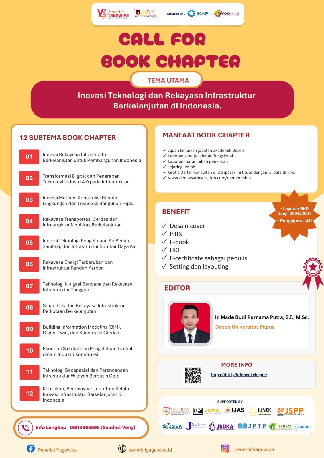 Call for Book Chapter: Inovasi Teknologi dan Infrastruktur Berkelanjutan