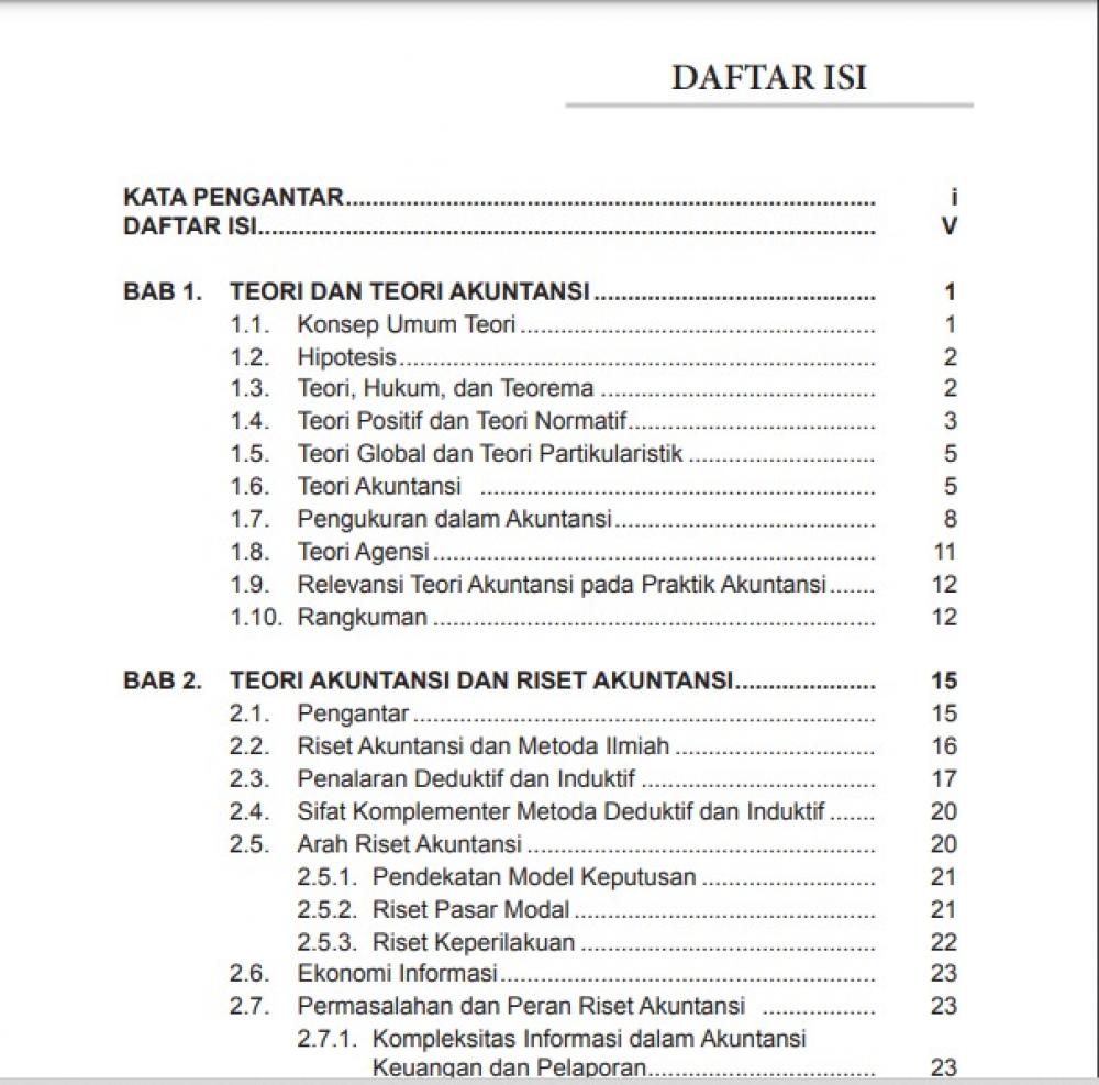 Teori Akuntansi Keuangan daftar isi