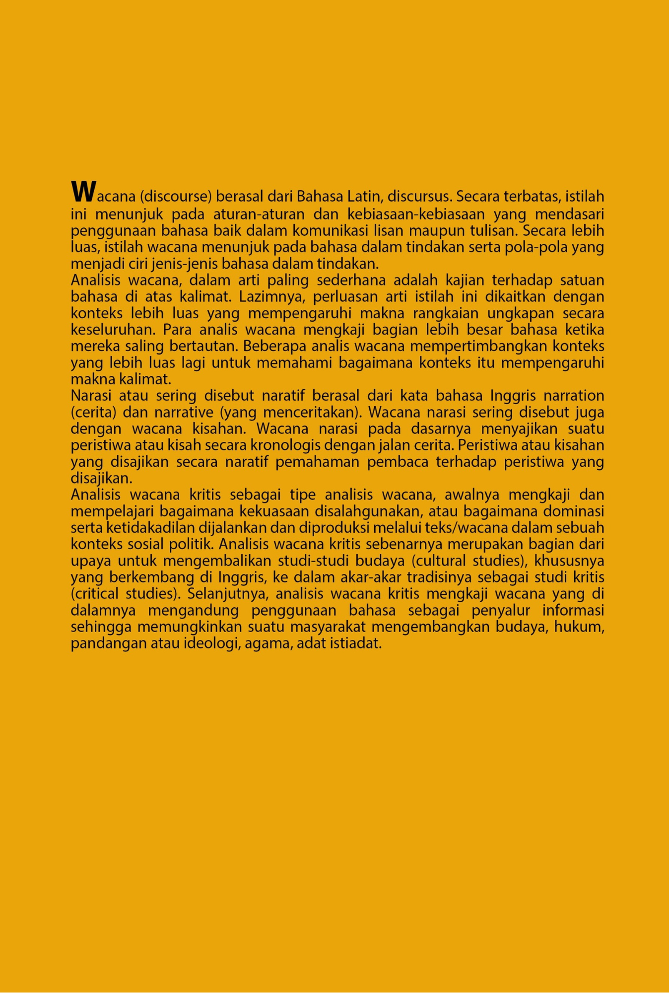 Lima Narasi Analisis Wacana Kritis Teori dan Aplikasi cover belakang