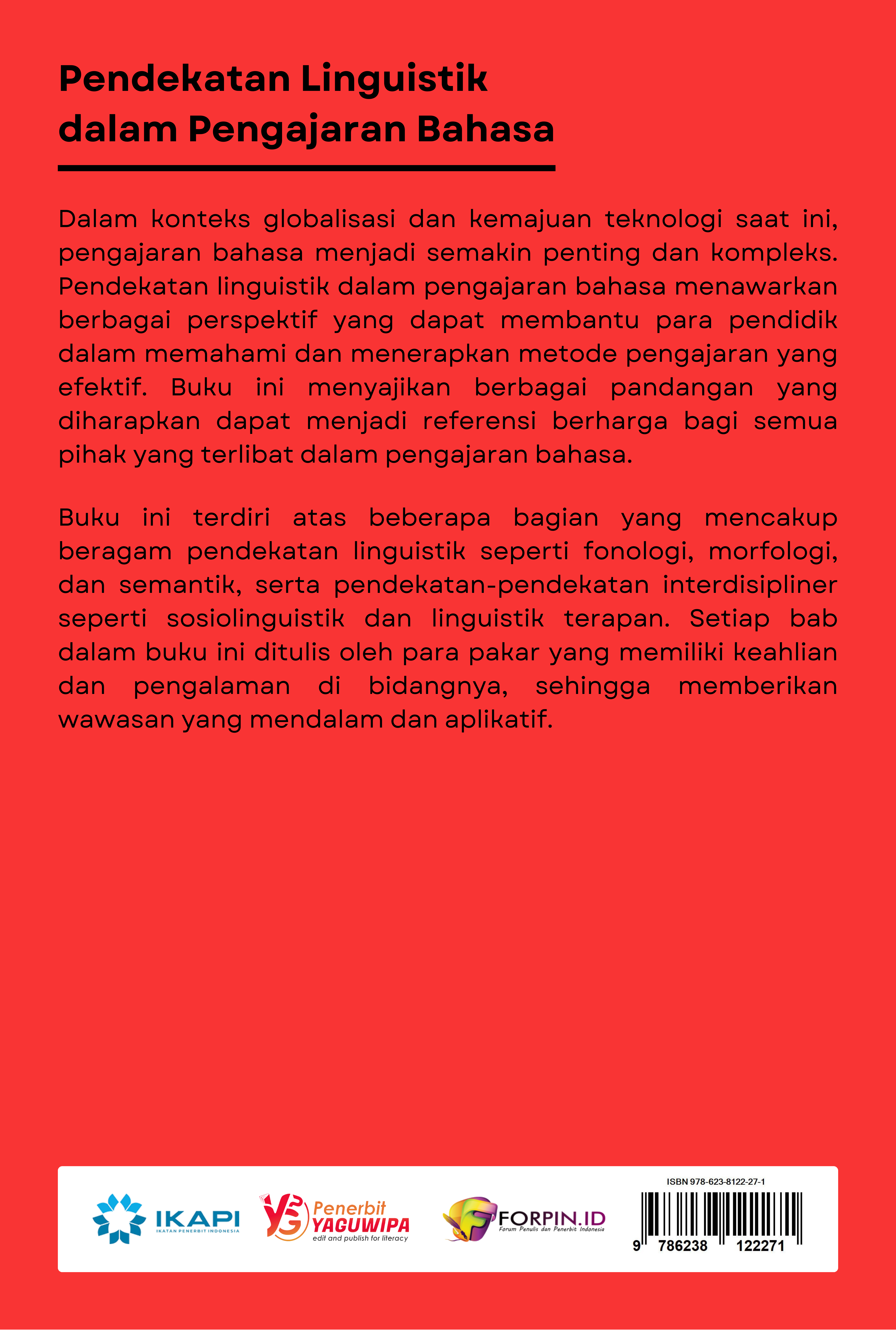 Pendekatan Linguistik dalam Pengajaran Bahasa cover belakang