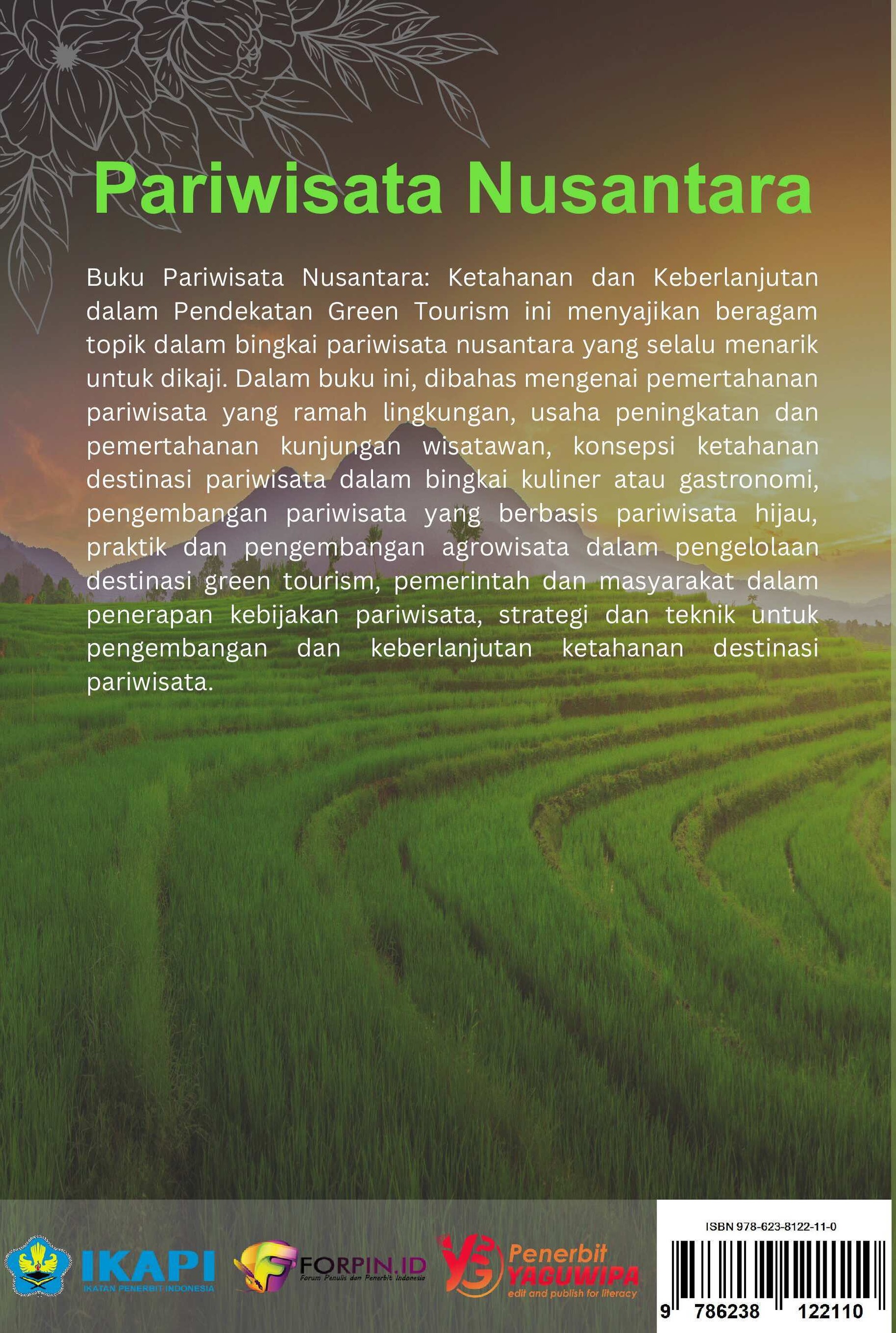 Pariwisata Nusantara: Ketahanan dan Keberlanjutan dalam Pendekatan Green Tourism cover belakang