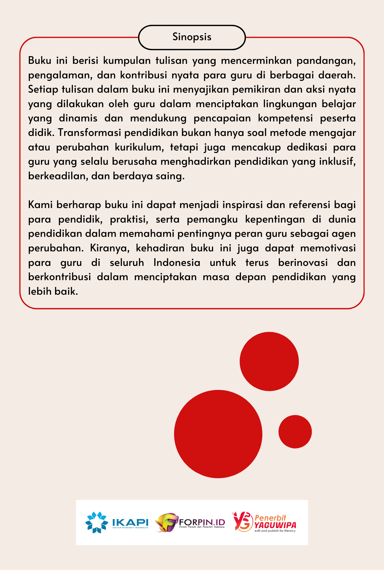 Bunga Rampai Peran Serta Guru dalam Transformasi Pendidikan cover belakang