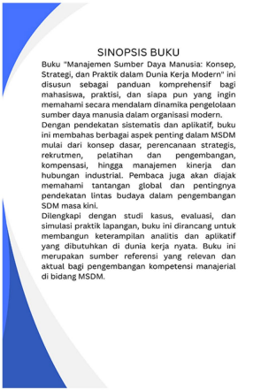 MANAJEMEN SUMBER DAYA MANUSIA  (Konsep, Strategi, dan Praktik dalam Dunia Kerja Modern) cover belakang