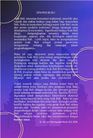 Bunga Rampai “Arak Bali” Sekelumit Menuju Globalisasi cover belakang