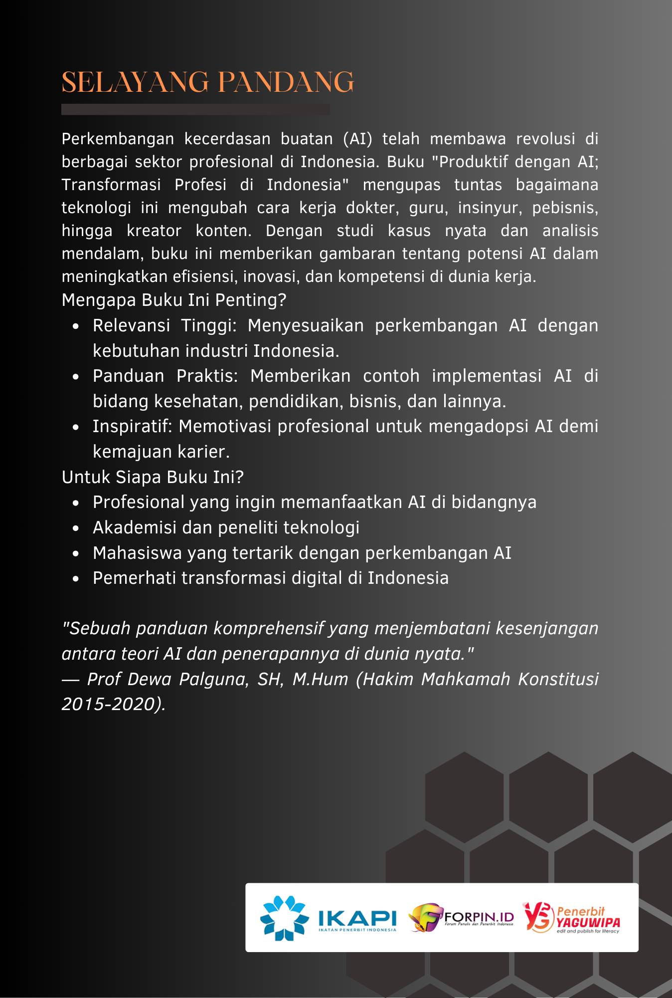Produktif dengan AI: Transformasi Profesi di Indonesia cover belakang