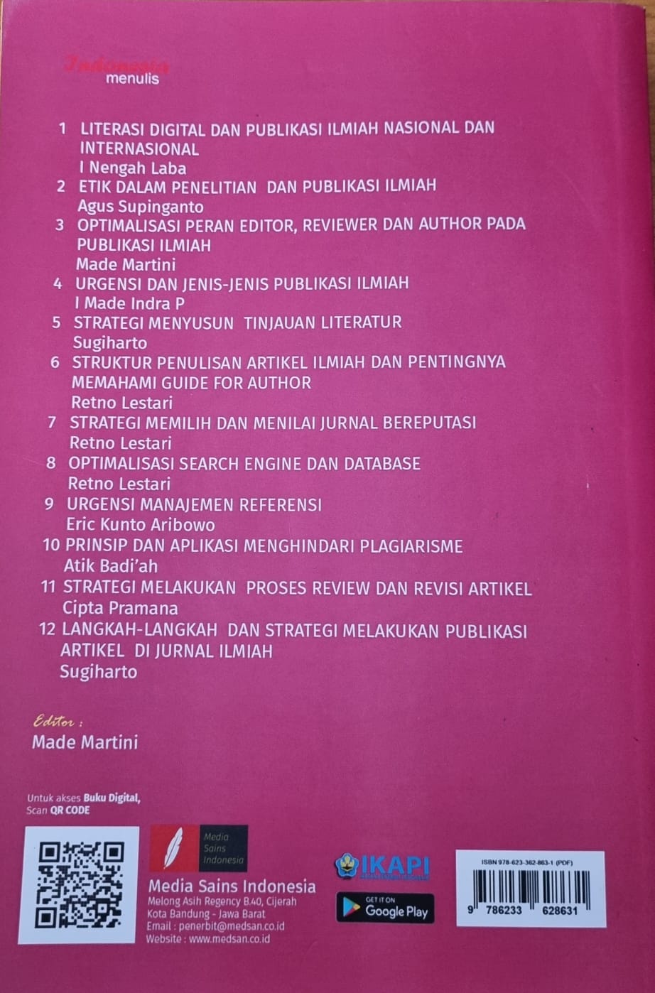 Tips dan Trik Publikasi Jurnal Bereputasi cover belakang