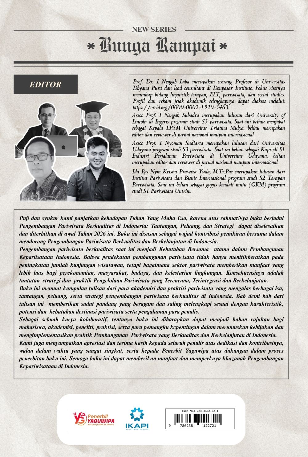 Pengembangan Pariwisata Berkualitas di Indonesia: Tantangan, Peluang, dan Strategi cover belakang