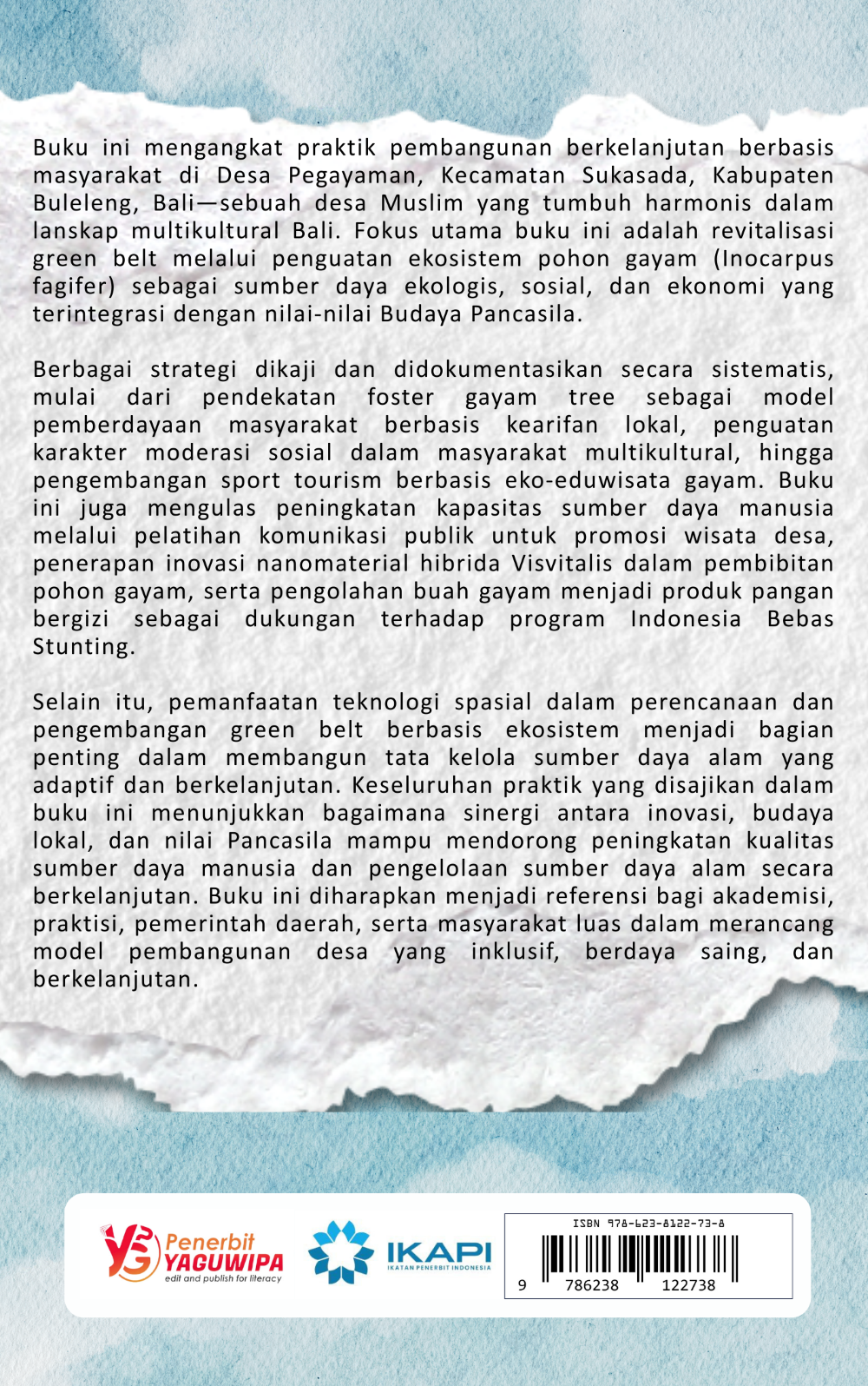 Pegayaman Berkelanjutan: Revitalisasi Green Belt Ekosistem Pohon Gayam dan Budaya Pancasila di Desa Muslim Bali cover belakang