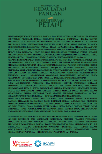 Mewujudkan Kedaulatan Pangan dan Kesejahteraan Petani cover belakang