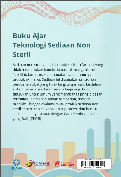 Buku Ajar Teknologi Sediaan Non Steril: Dasar Formulasi Hingga Produksi cover belakang