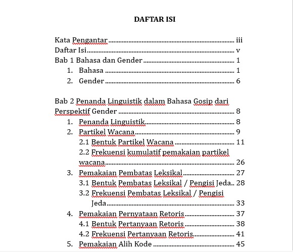 Gosip dan Gender daftar isi