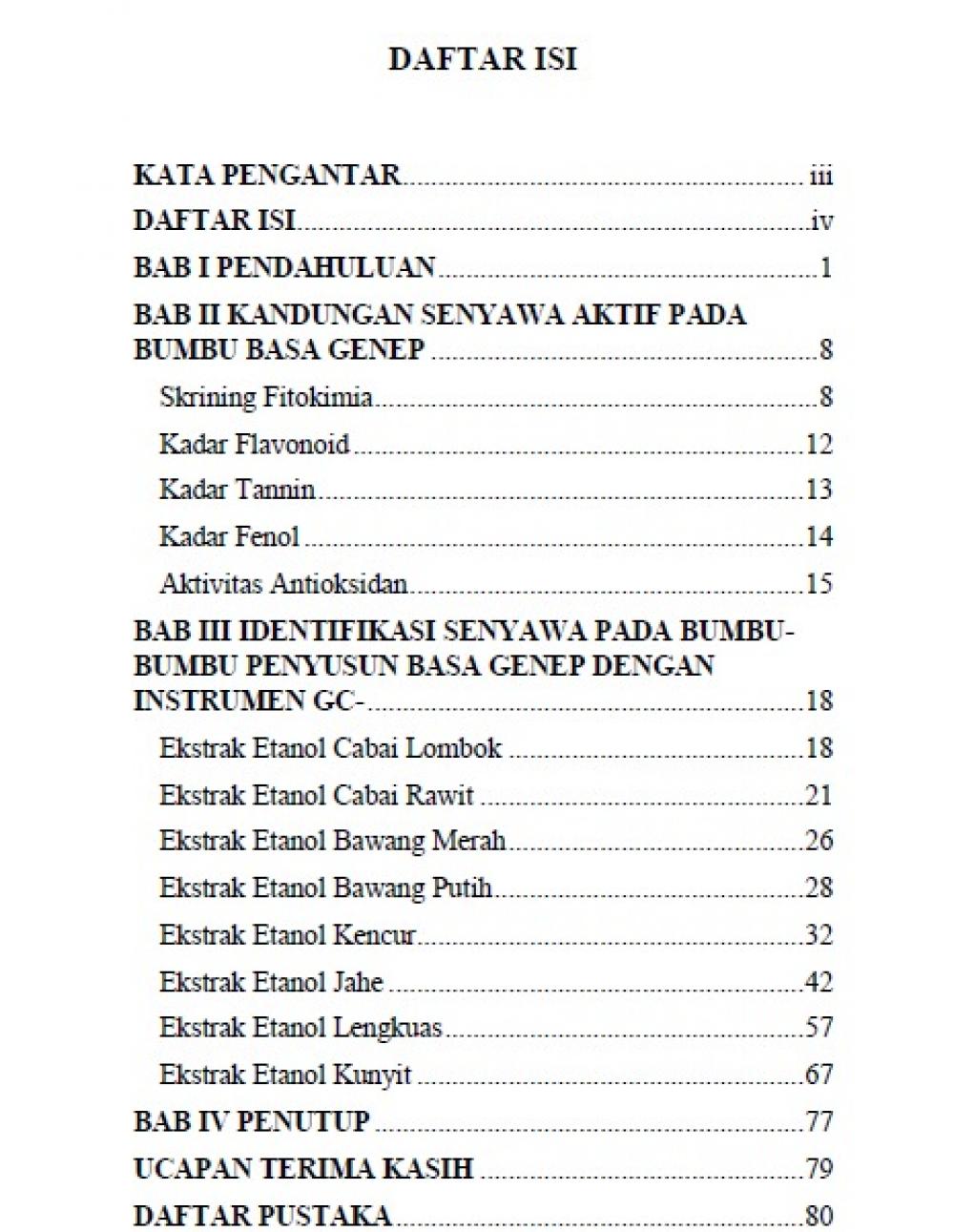 Senyawa Fitokimia Bumbu Basa Genep (2) daftar isi