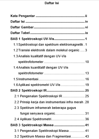 Pengantar Analisis Spektrometri Edisi 1 daftar isi