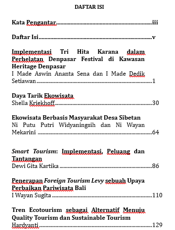 Pariwisata Nusantara: Perspektif Budaya, Ekonomi, dan Ekowisata daftar isi