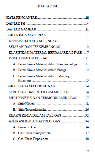 Pengantar Kimia Material daftar isi