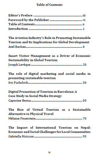 Rethinking International Tourism: Sustainability, Digital Transformation, and Cultural Preservation daftar isi
