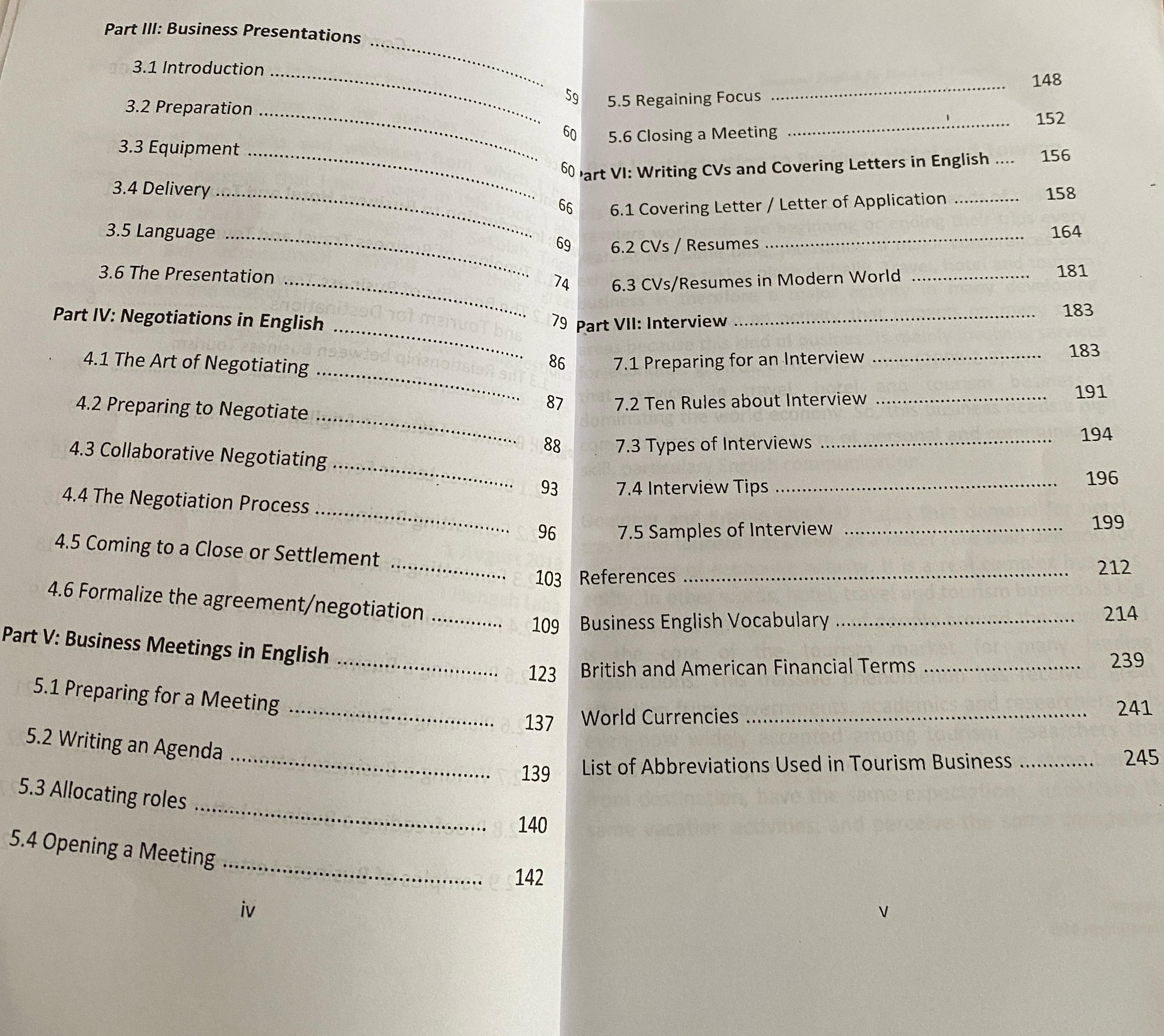 Business English for Hotel and Tourism daftar isi