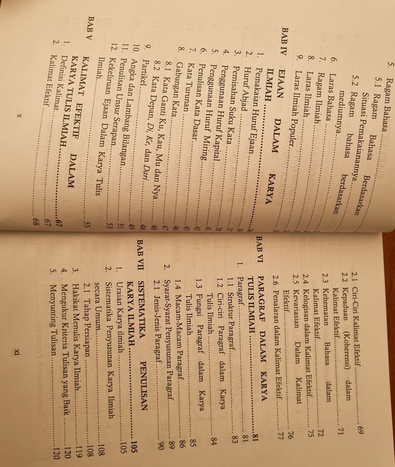 Bahasa Indonesia Beerbasis Karya Tulis Ilmiah daftar isi