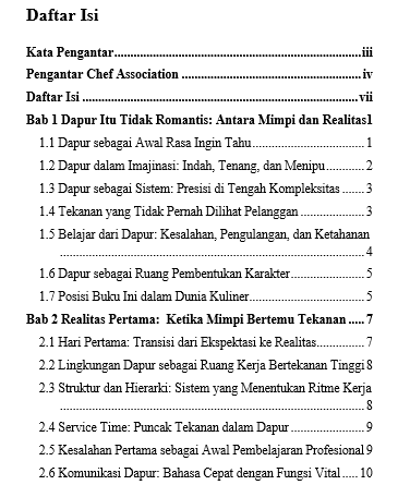 BEHIND EVERY PLATE: Kisah Kepemimpinan dan Hospitality  di Balik Setiap Sajian daftar isi