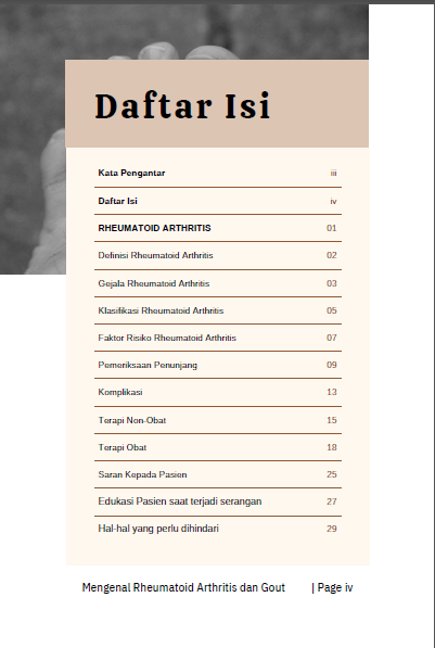Mengenal Rheumatoid Arthritis dan Gout: Penyakit Sendi yang Perlu Diwaspadai daftar isi