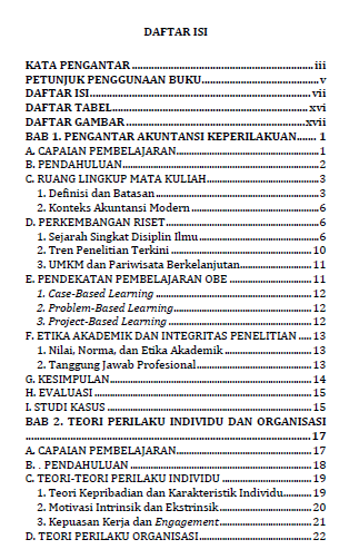 Akuntansi Keperilakuan daftar isi