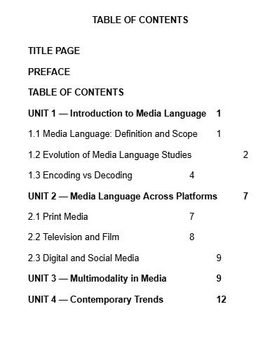 Decoding Media Language: A Review of Research and Trends daftar isi